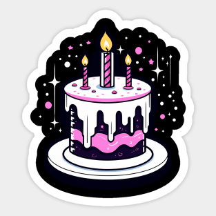 Birthday Cake Illustration Sticker